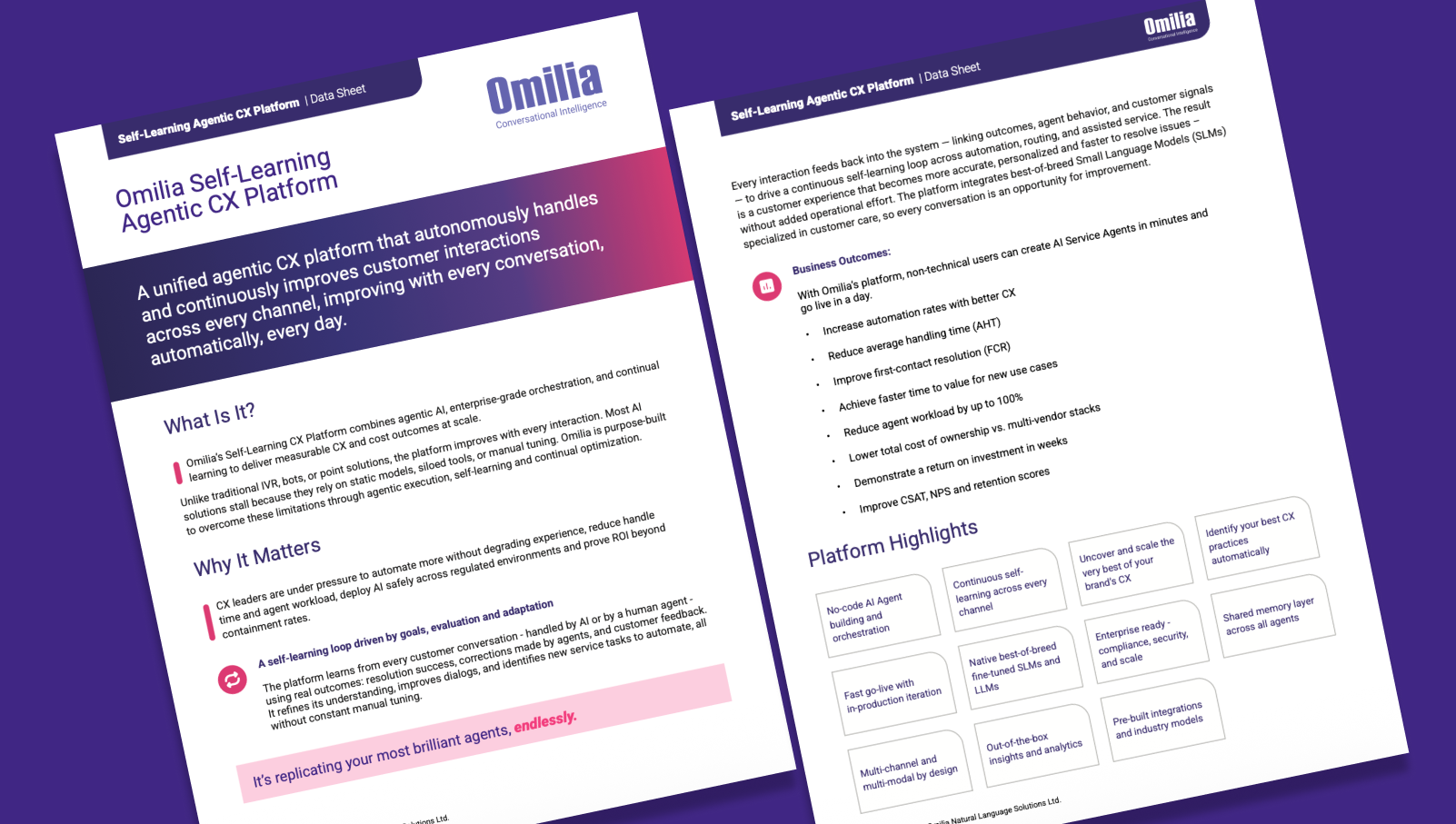 Self-Learning Agentic CX Platform Data Sheet Self-Learning Agentic CX Platform Data Sheet